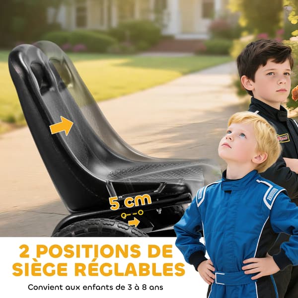 Go Kart, Manuel Kobling, Justerbart Sæde,sort