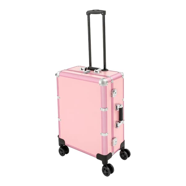 Makeup Train Case, Belyst Spejl, Bærbar Trolley Design,Pink