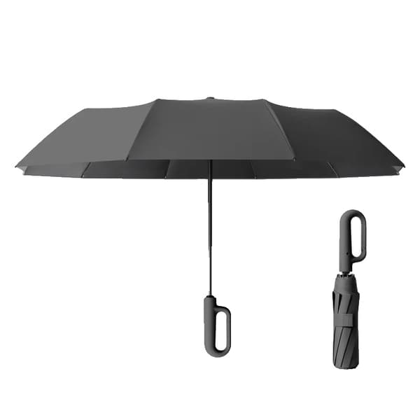 Paraply, Fuldautomatisk, Vind- og Regnresistent,sort-125CM, Jern, 8K