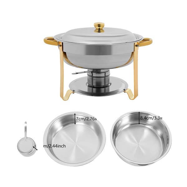 Chafing Dish, Rostfritt Stål, 4-delars Set,Guld