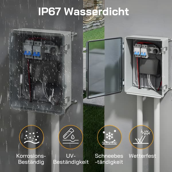 Kopplingsbox, IP65 Vattentät, Transparent Lock,A