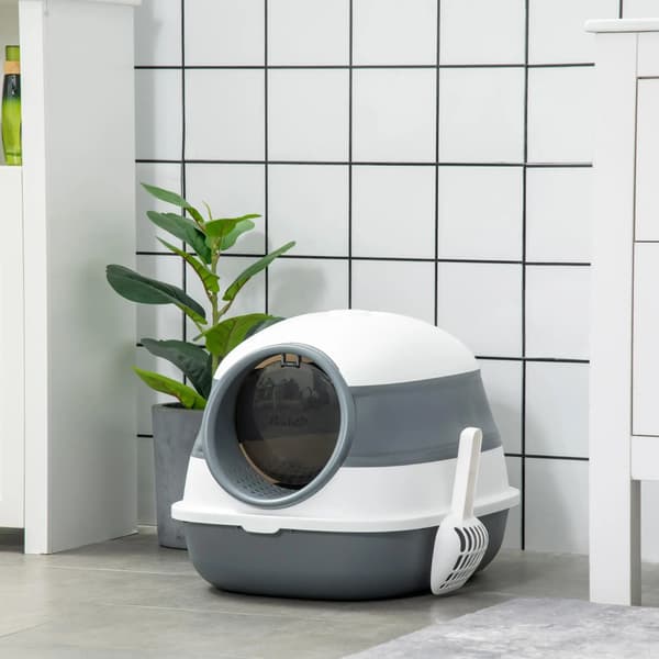 Kattlåda, Fällbar Design, Lättåtkomlig Dörr,VIT, L