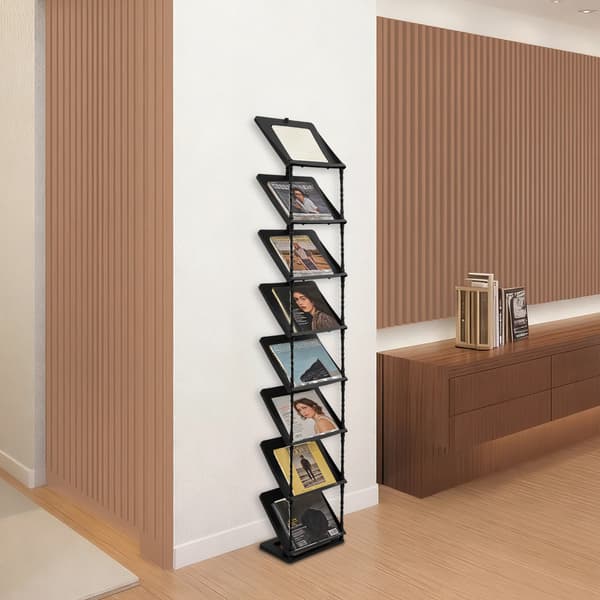 Sko Rack, 8-Lags Skrå Design, Pladsbesparende Organizer,sort farve