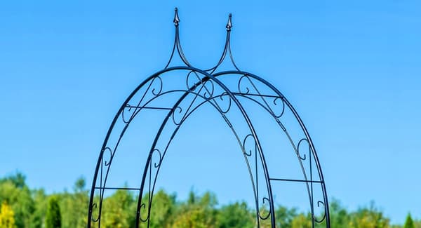 Trädgårdspergola, Metallbåge Design, Stöder Klättrande Växter,svart