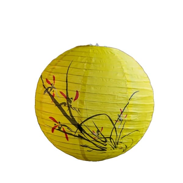 Papperslyktor, Rund Design, Blommönster,GulLanHua, 30cm