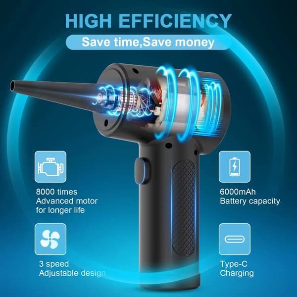 Elektrisk Luftblåsare, Sladdlös Design, Hög Luftflödesprestanda,YSWXC78M