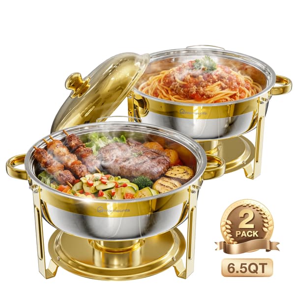 Chafing Dish, Rustfrit Stål, 6,5 QT Kapacitet,2Pak