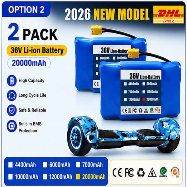 Batteripack, 36V, 20000mAh kapacitet, 20000mAh-2PCS