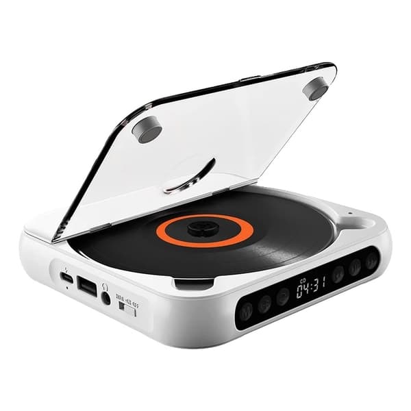 CD-spelare, Bluetooth-anslutning, bärbar design,VIT