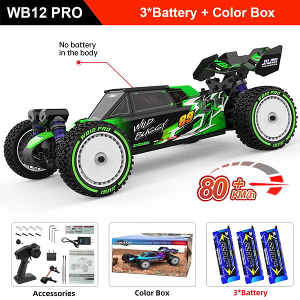RC Bil, Hög Hastighet, Hållbar Design,WB12PRO GRÖN 3B BX