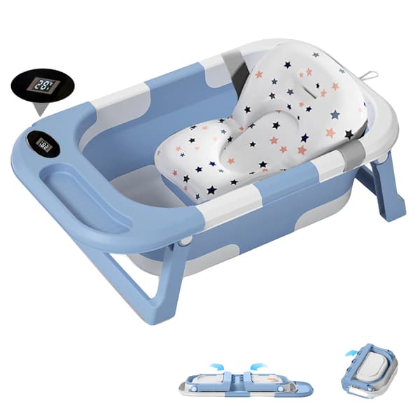 Babytub, Sammanfallande Design, Antiglidfunktioner,Blå