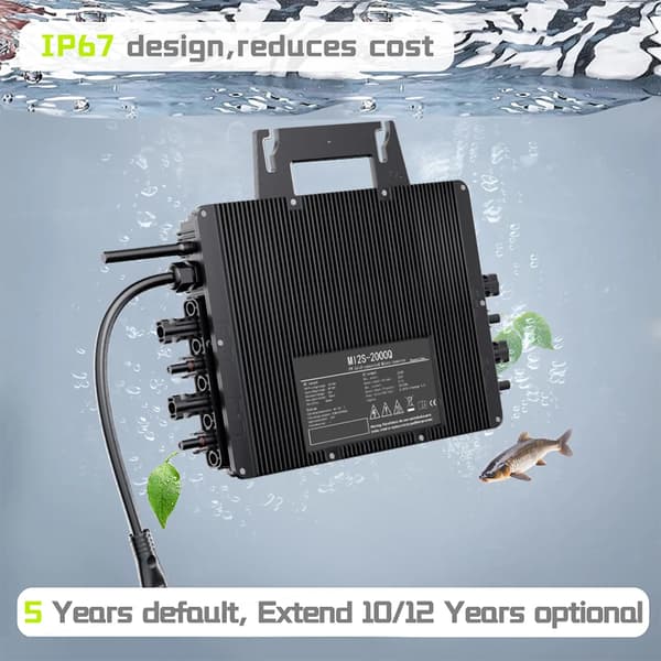Sol inverter, WiFi-forbindelse, Robust holdbarhed,DC26-60V, AC230V, 2000W inverter