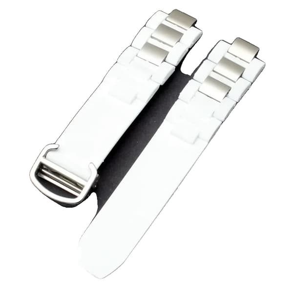 Armbandsur, Silikonmaterial, Kompatibel med Traditionella Klockor,Vit silver, 20-10mm-e