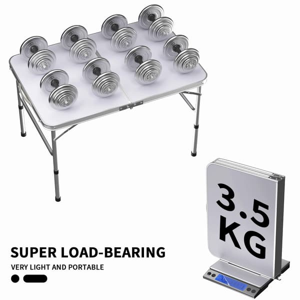 Campingbord, Lättvikt, Fällbar Design,VIT