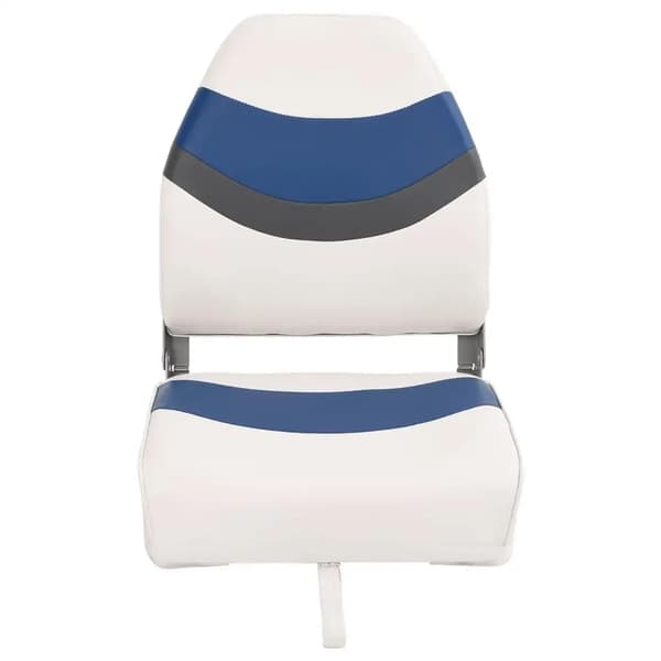 Båtsäten, Hög Ryggstöd, Fällbar Design,Vit och blå