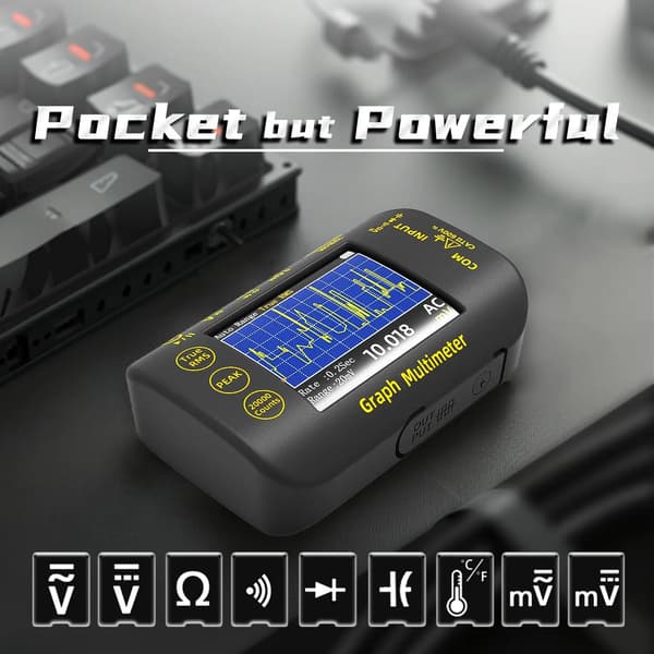 Digital multimeter, TRMS-mätning, uppladdningsbart batteri,S450