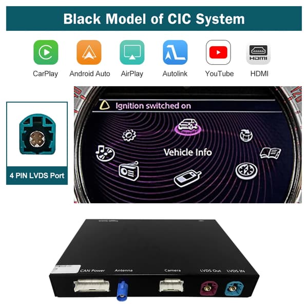 Multimedia-spelare, trådlös CarPlay, Android Auto-kompatibilitet,CIC-systemet