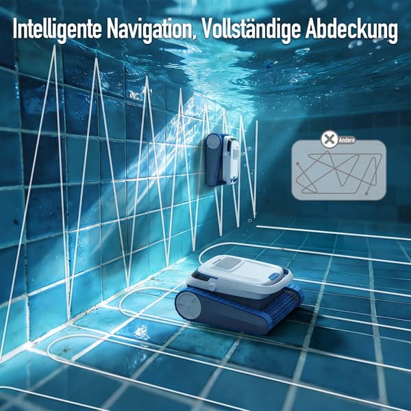 Robot Pool Cleaner, Trådløs Drift, Smart Navigation,PC20