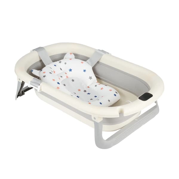 Babybadekar, Foldbart Design, Skridsikker Stabilitet,GRÅ