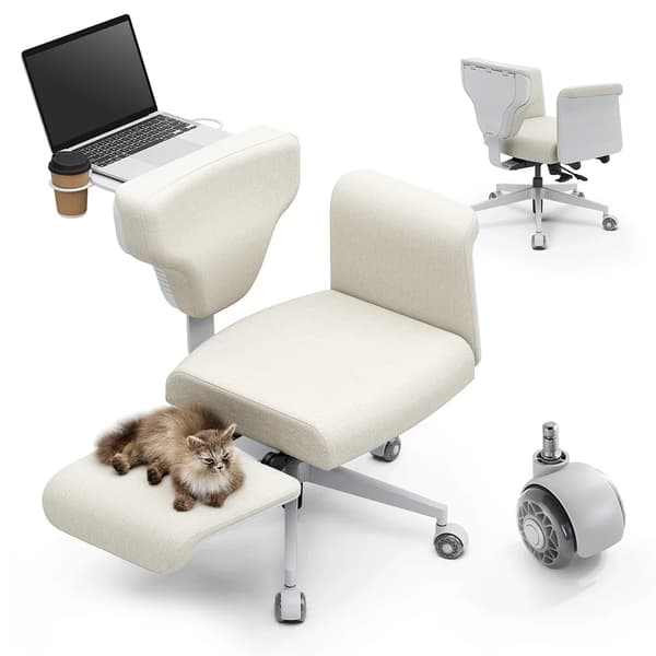 Stol, Multi-Position Lænet, Ergonomisk Design,Abrikos