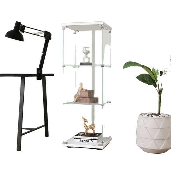 Dekorativ Hylde, Glasmateriale, Moderne Design,Hvid