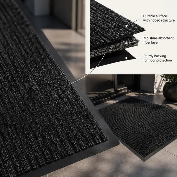 Dörrmatta, Halkfri, Hållbart PVC-material,Antracit