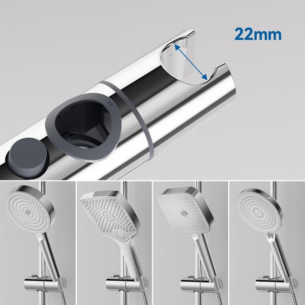 Duschstång, Höjdjusterbar, 360° Rotation,90cm, Krom