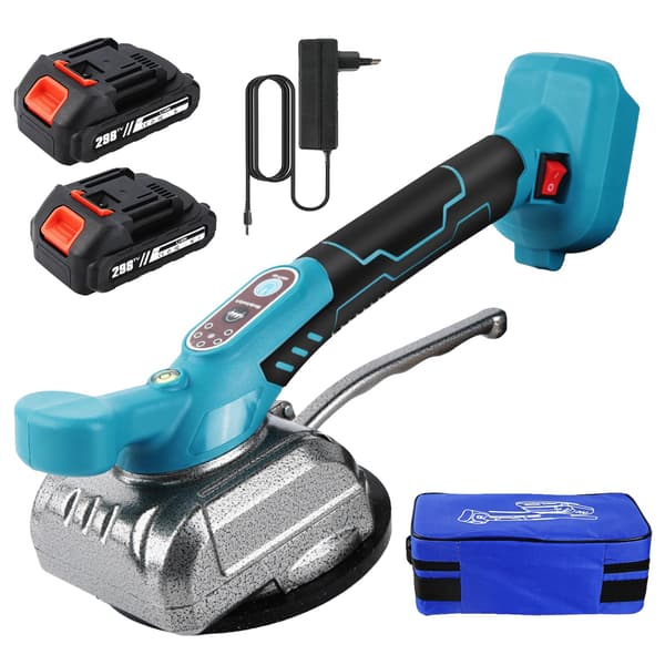Plattvibrator, Sladdlös design, Justerbara hastighetsinställningar,2x Batterier Set
