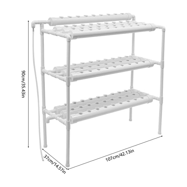 Hydroponiskt växtsystem, 3-nivådesign, 90 växtplatser,VIT