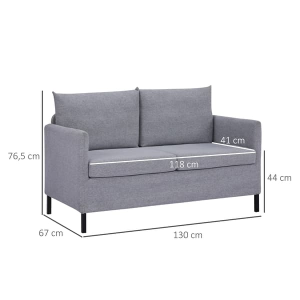 Sofa, Syntetisk Linnedække, Skandinavisk Design,LYS GRÅ