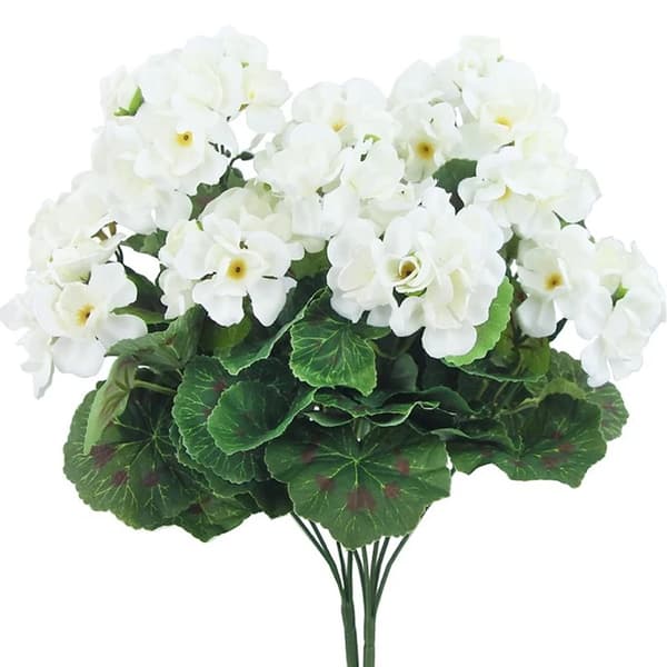 Konstgjord Blomsterbukett, Mångsidig för Evenemang, Hållbart Sidenmaterial,VIT, 5st-b