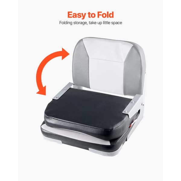 Bådsæde, Vandtæt PVC Læder, Foldbart Design,Hvid