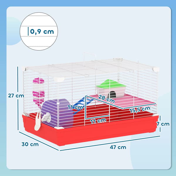 Hamsterbur, Multi-niveau Design, Komplet Tilbehørssæt,MULTI