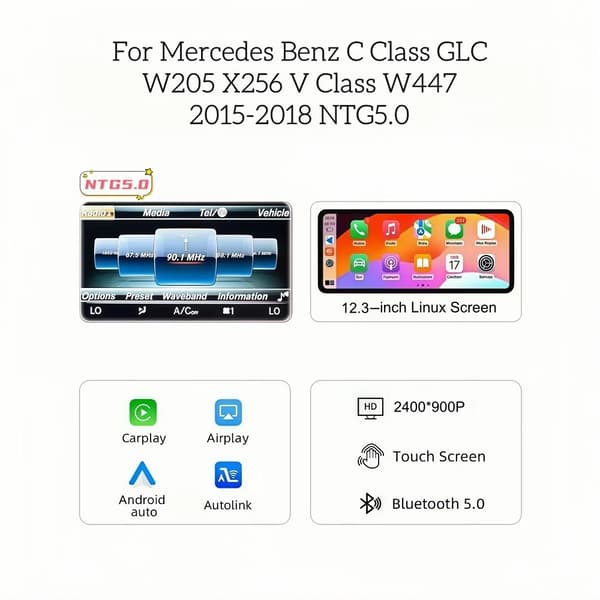 Multimedia Touchscreen, Android Auto, CarPlay Kompatibilitet,12.3 C Klasse NTG5.0