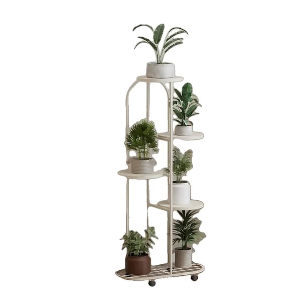 Växtställning, Smidesjärn, Mobil Design,vit 5tier
