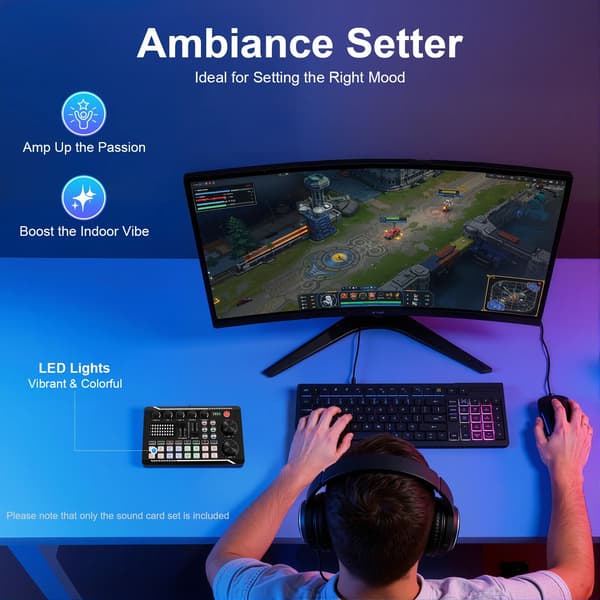 Ljudmixare, Bluetooth-kompatibel, LED-effekter,svart
