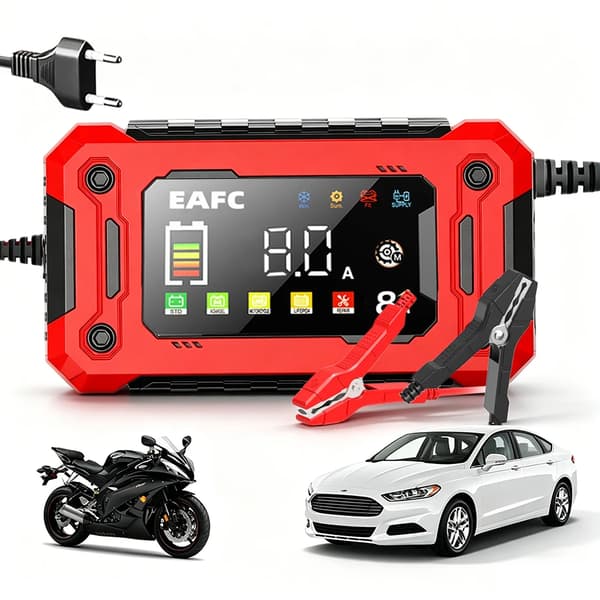 Bilbatteriladdare, Smart Laddning, Pulsrepareringsteknik,12V 8A
