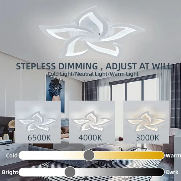 Loftlampe, Smart Kontrol, Dæmpbar LED,Sort 5 hoveder