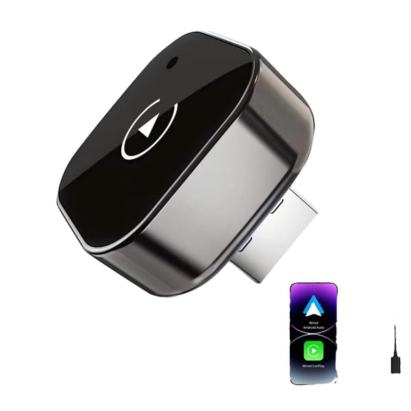 Trådløs CarPlay-adapter, Plug and Play-opsætning, Lav latensydelse,sort