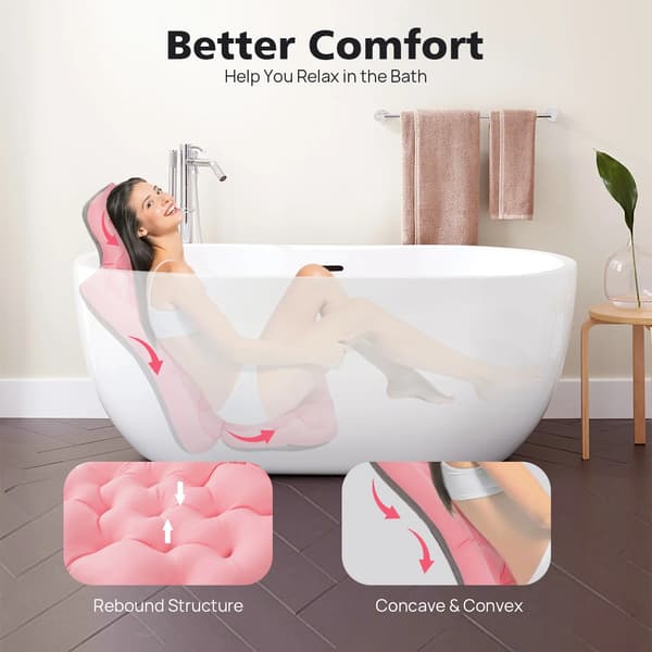 Helkroppsbadkudde, Ergonomisk Design, Bekvämt Stöd, Rosa