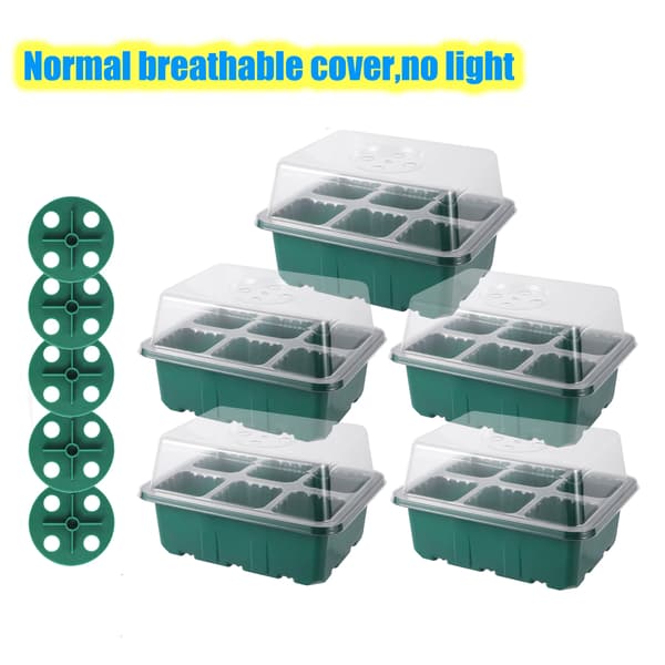 Fröstartbricka, Växtlampa, Justerbar Ventilation,5Pcs 6 Cell