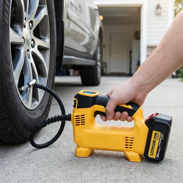 Dækpumpe, Trådløs Design, Auto-Stop Funktion,INGEN BATTERI