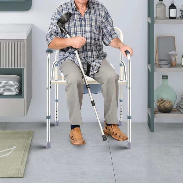 Toalettsits, Fällbar Design, Höjdjusterbar,Blå