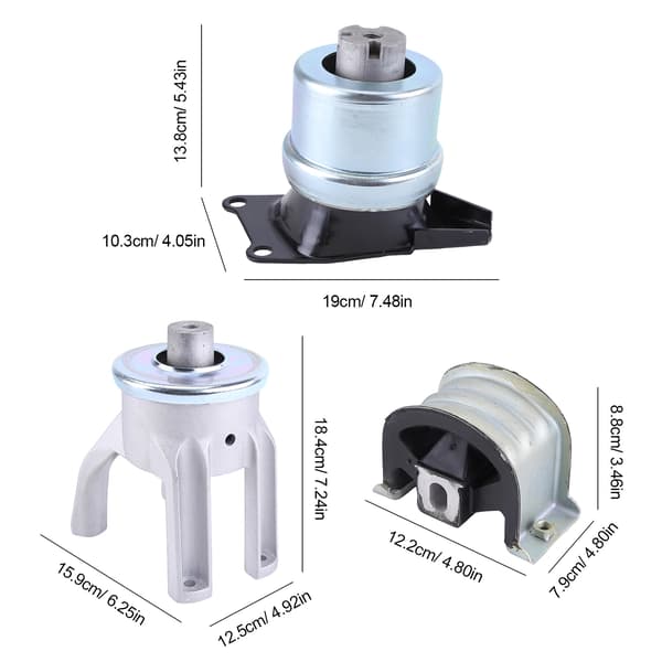 Motorfästen, Hållbart Järn och Gummi, Direkt Ersättning,3PCS