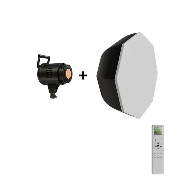 Videolampa, COB-teknik, USB-driven,Med 95 softbox