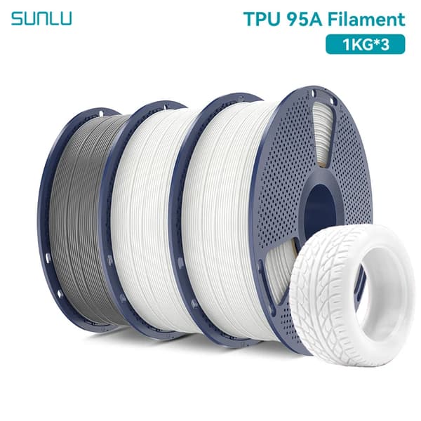 3D Filament, Flexibel TPU, 95A Hårdhet,2WT 1GY