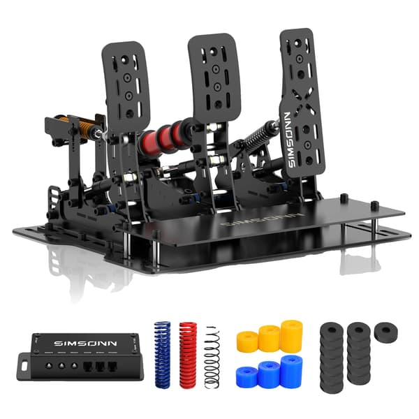 Sim Racing Simulator Pedaler, PC Kompatibilitet, USB 3.0 Forbindelse,Plus X Sort H 3-3-1