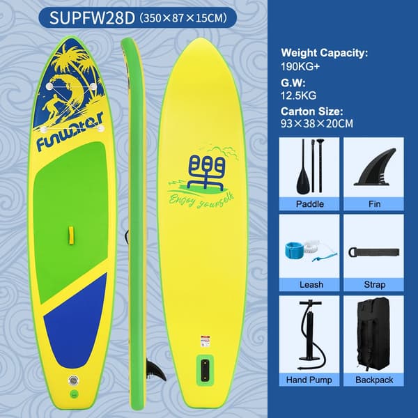 Stand Up Paddle Board, Oppusteligt Design, Holdbart Materiale,SUPFW28D