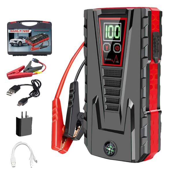 Bil Nödstarter, 5000A Spetsström, 99800mAh Batterikapacitet, Uppgradera 99800mAh