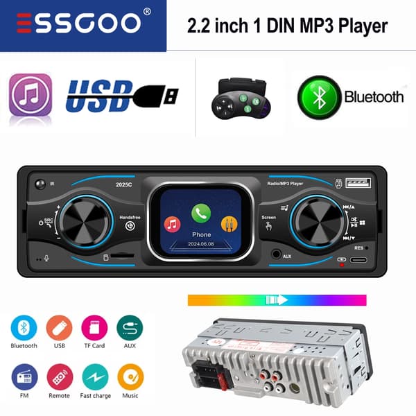 Bilradio, Touchscreen, Trådløs Forbindelse,MP3-afspiller
